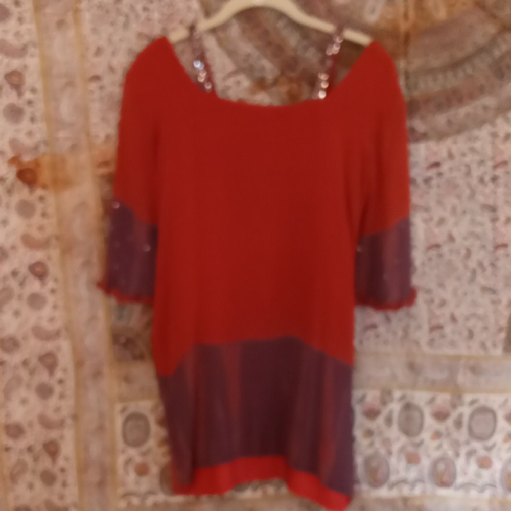 Rust And Purple Tye Dyed Tunic  M - Picture 5 of 9